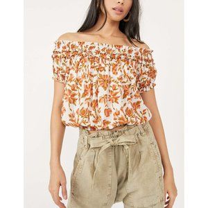 NWT Free People Suki Blouse / Ivory Combo